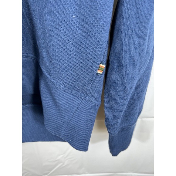Eddie Bauer‎ Sweater Mens Tall Large Blue 100% Cotton Knit Mock Neck 3 Button - Picture 3 of 5